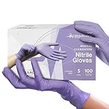 Lilac Nitrile Disposable Gloves - 100 Count - 3 Mil Nitrile Gloves Small - Powder and Latex Free Rubber Gloves - Surgical Medical Exam Gloves - Food Safe Cooking Gloves
