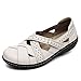 Irrefour Women's Classic Beige Genuine Leather Casual Loafer Cute Slip-On Fashion Closed Toe Flat Sandal Comfy Work Sandal Everyday Walking Shoe 1607-MI065