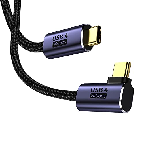 USB-C & USB-C ケーブル L字 0.5M Type-c ケーブル USB4 (20Gbps) PD対応 100W/5A急速充電 8K/60Hz映像出力 超高耐久ナイロン タイプc機種対応