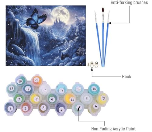 DIY painting by numbers kits mariposa lienzo 50x70cm pintura acrílica adultos 4