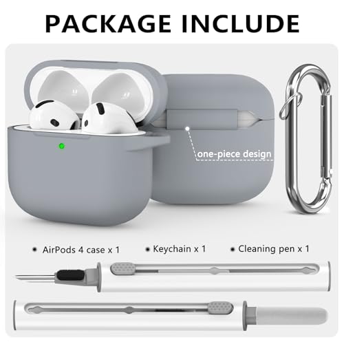 Image of Ljusmicker for AirPods 4 Case 2024 with Cleaner Kit,Light Grey