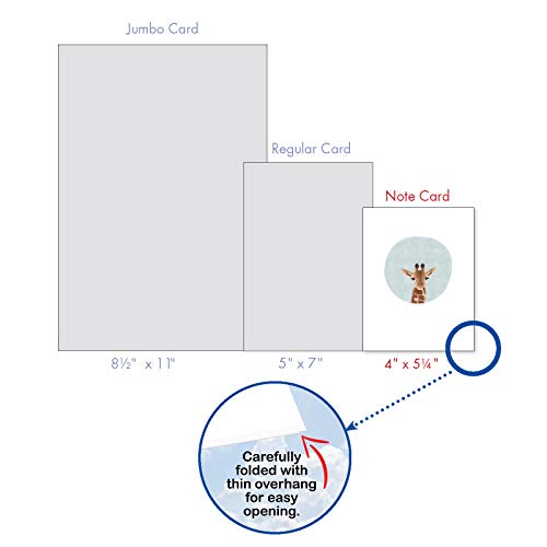 The Best Card Company - 20 Cute Kids Cards Boxed (4 X 5.12 Inch) - Assorted Blank Set (10 Designs, 2 Each) - Animal Portrait Mode Am7182Ocb-B2X10 #TOP6