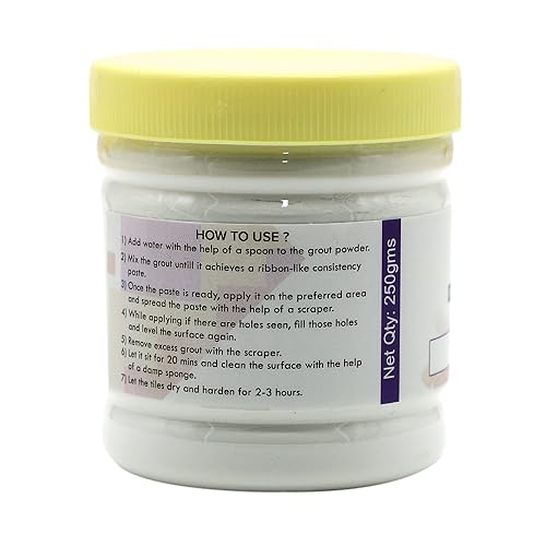 Sweven Art, Ready-to-Mix Tile Grout Powder for Mosaic Art in White Color (Pack of 250Gms)