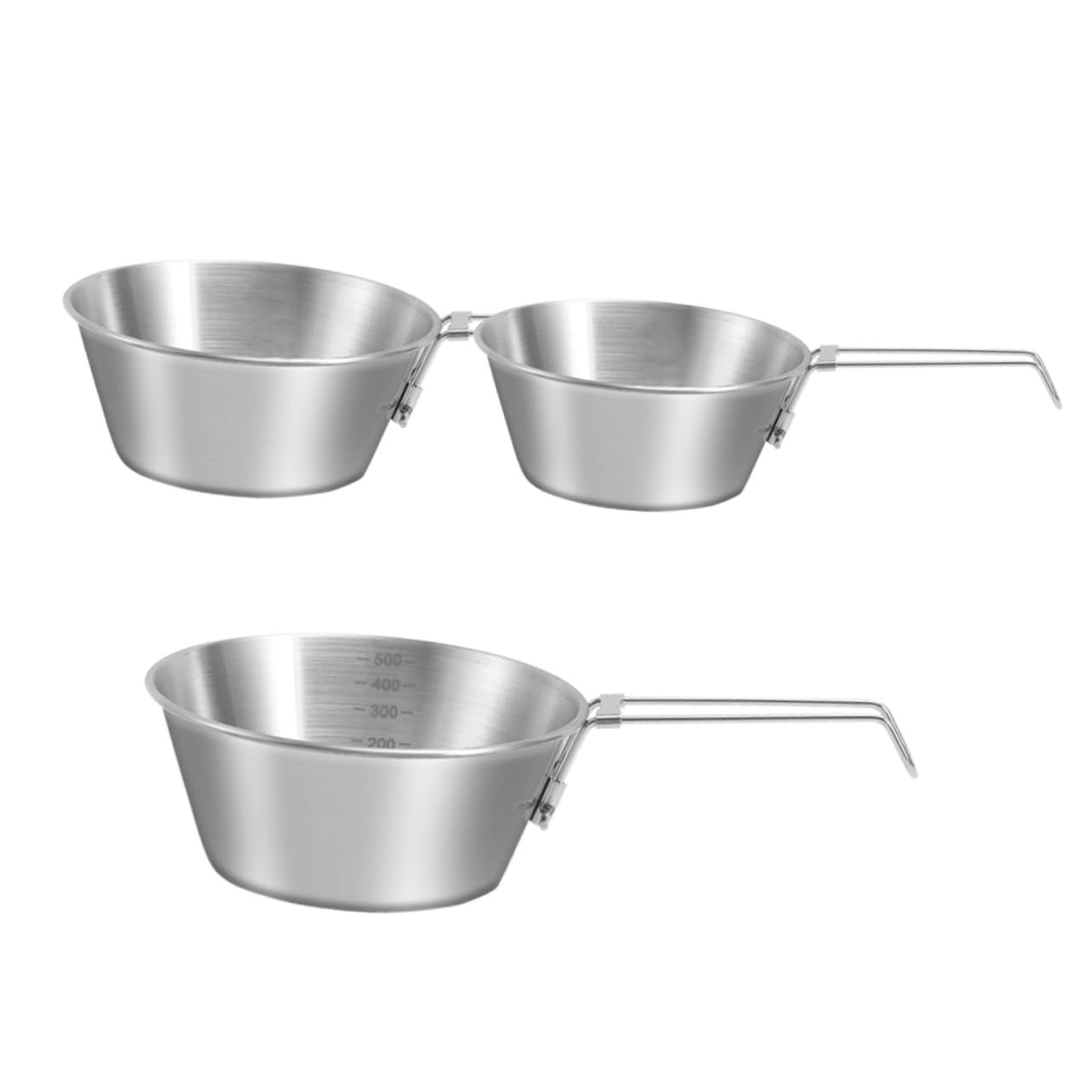 TOYANDONA 2 Ensembles Acier Inoxydable Portable Avec Pliable Camping Pour Repas Plein Air Pour Barbecue 3 Pièces * 2