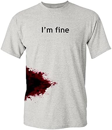I'm Fine Graphic Novelty Sarcastic Funny T Shirt L Ash