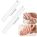 Blulu 3 Pieces White Nail Pencil 2-in-1 Nail Whitening Pencil French Nail Pencils with Cuticle Pusher for DIY Nail Manicure Supplies