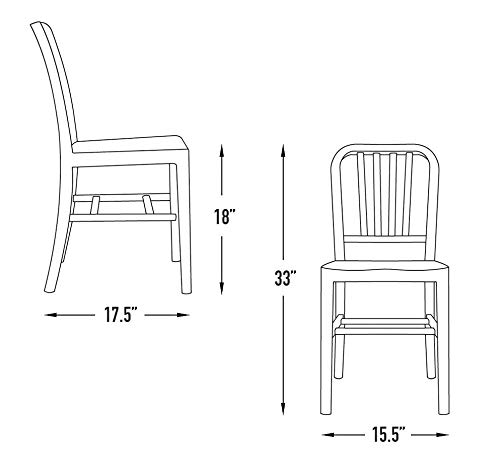 Laura Davidson Furniture Set Of 2 Bryant Side Chairs For Dining & Office- Commercial Grade And Lightweight With Arm Rest, Made Of Aluminum, Aluminum #TOP5