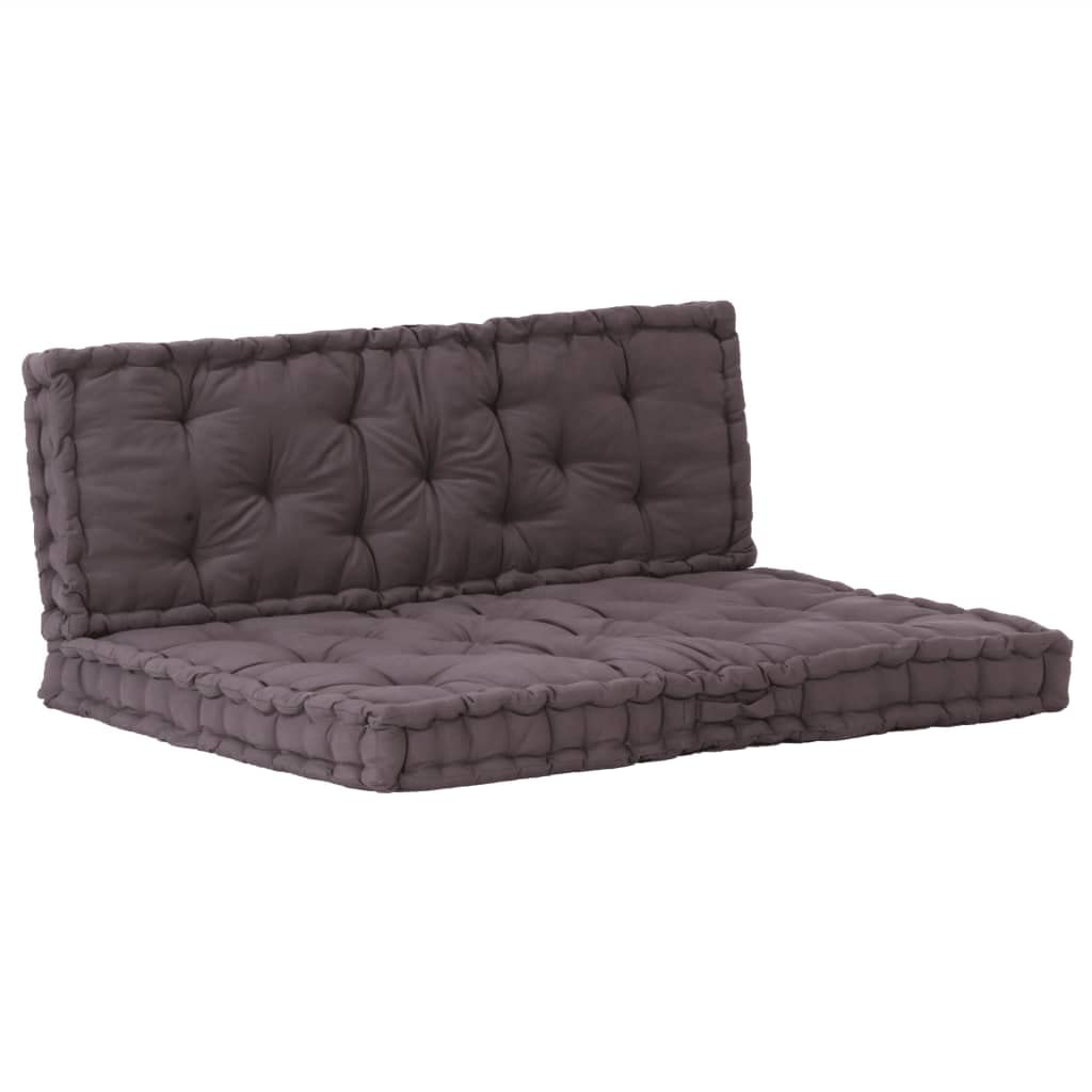Cuscini da pavimento grandi Cuscino da meditazione quadrato Cuscini per Pallet e Pavimento 2 pz in Cotone Antracite Cuscini per sedie da interno/esterno
