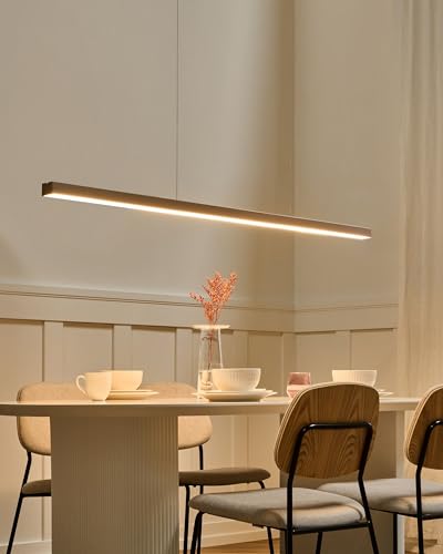 Lámpara LED colgante lineal de metal cobrizo de 160 cm industrial moderna Baddana 2