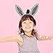 JOINPAYA Donkey Costume Set: Donkey Ears Headband Tail Soft for Dress Up Party Halloween Birthday Cosplay 9.82in, Grey Black