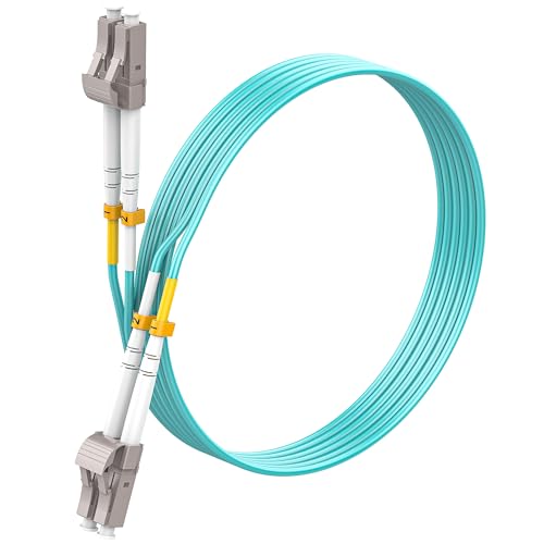 Cable de fibra OM3 LC a LC de 5 m para conexiones dúplex de alta velocidad 10Gb y 40Gb.