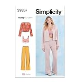 Simplicity Misses' Knit Cardigan, Bralette, and Pants Loungewear Sewing Pattern Packet, Design Code S9857, Sizes XS-S-M-L-XL-XXL, Multicolor