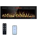 Kentsky 50" WiFi Electric Fireplace Inserts, Recessed and Wall Mounted Fireplace Heater W/Adjustable Flame Color & Brightness, Thermostat, 9H Timer, App and Remote Control, 750/1500W