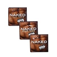Four Seasons Naked King Size Condoms - Larger Fit - Lubricated - Nominal Width 64mm - Bulk Pack of 144