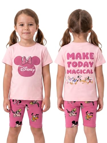 Disney T-Shirt Girls Shorts And T Shirt Sets Minnie Mouse Mickey Mouse & Daisy Duck Girls Clothing 4-5 Years