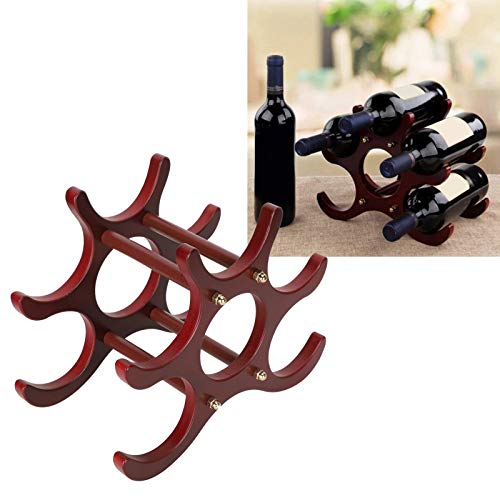 Soporte vertical de madera para botellas de vino miniatura 2
