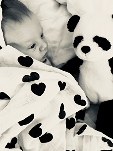 Little Bear Baby Muslin Swaddle Blanket, 3 Pack Monochrome Set - ...