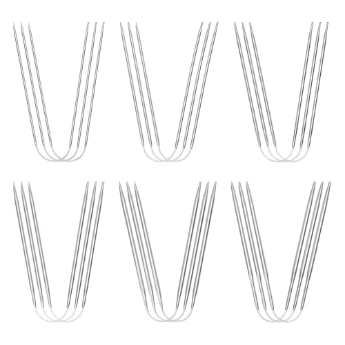 ابر حياكة دائرية من الستانلس ستيل، ابر حياكة دائرية 2 ملم/2.5 ملم/3 ملم/3.5 ملم/4 ملم/4.5 ملم، ابر حياكة معدنية دائرية خفيفة الوزن للجوارب من 18 قطعة