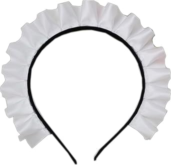 White Ruffle Headband Maid Hair Hoop Gorgeous Sweet Headdress Anime for Cosplay for Head Circumferences of Most Women Hair Accessories Headbands Hats and Caps