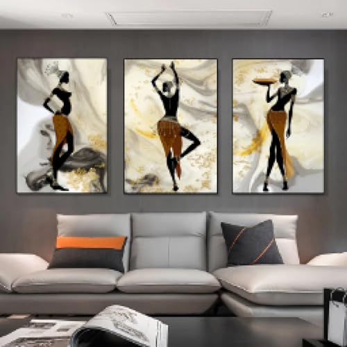 Affiche femme africaine peinture sur toile 60x90 art mural décoration d'intérieur