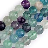 8mm Round Gemstone Fluorite Beads Strand 15 Inches Jewelry Making Beads