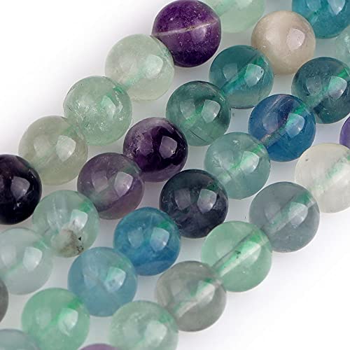 8Mm Round Gemstone Fluorite Beads Strand 15 Inches Jewelry Making Beads #TOP5