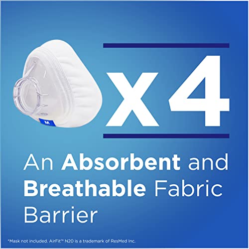 Image of resplabs CPAP Mask Liners - Compatible with ResMed AirFit N20 Nasal Mask - Reusable, Washable Comfort Covers - 4 Pack (Medium)