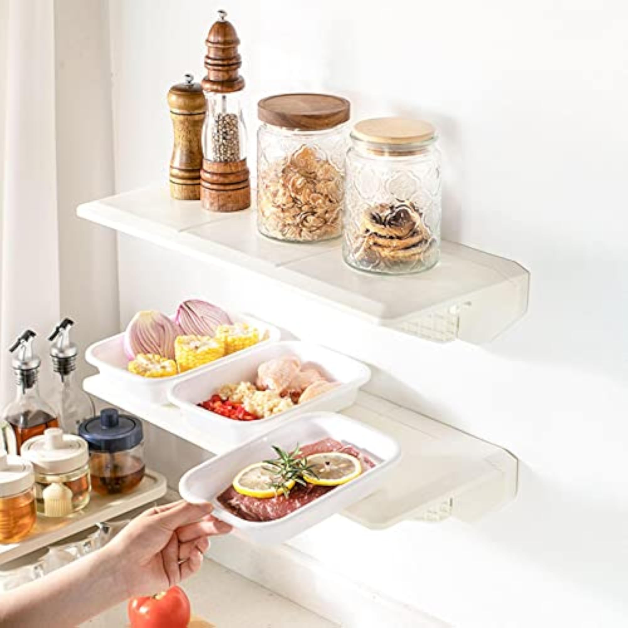 Wall Mounted Floating Shelves for Cabinet Storage