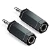 Produktbild deleyCON 2 Stück Stereo Audio Klinke Adapter 3,5mm Stecker auf 6,3mm Buchse HiFi Klinken Wandler Adapter-Stecker Receiver Heimkino Kopfhörer