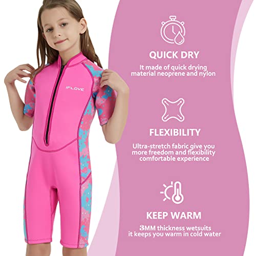 Kids Wetsuit For Boys Girls Shorty 3Mm Toddlers Youth Neoprene Front Zip One Piece Child Thermal Wet Suits For Diving Snorkeling Surfing #TOP2