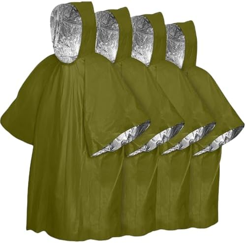 Poncho de supervivencia de emergencia: poncho de lluvia ligero, unisex, impermeable, impermeable, poncho de rescate, impermeable, resistente al viento, portátil, impermeable, ultraligero