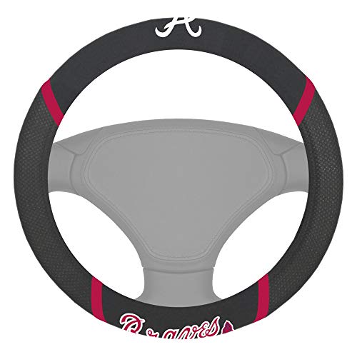 FANMATS 26504 Atlanta Braves Embroidered Steering Wheel Cover