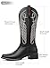RONILURN Women Cowgirl Boots Cowboy Boots Mid Calf Western Low Chunky Heel Classic Embroidery Fashion Pull Up Square Toe for Dressing Party Concert