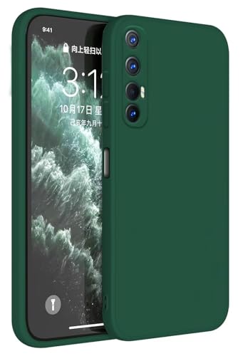 Topme Cover per OPPO Find X2 Neo (6.5' Inches) Custodia Case, Protezione Della Pelle Della Custodia in Silicone Tpu - Verde scuro
