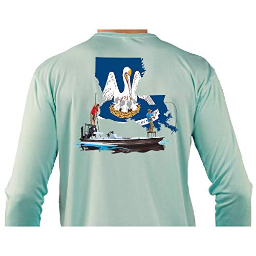 Fishing Shirt Poling Skiff Louisiana Flag