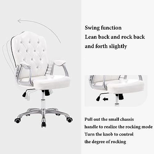 GIZNXBA Silla De Oficina Giratoria, Silla De Trabajo Ergonómica, Silla De Oficina Giratoria con Brazos, Silla De Escritorio con Soporte Lumbar, Sillas De Escritorio con Ruedas (Color : /Beige B) - imagen 4