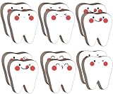 Set di 12 foglietti adesivi a forma di dente, 6 x 7,8 cm, blocco note per dentisti a tema dentale, decorazione divertente per ufficio per dentisti, regali per assistente dentale