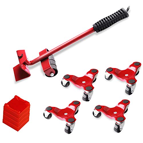 Möbel-Mover & Lifter Kit, 3 Räder, Möbel-Mover's Dolly, 15.2 cm, Stahl Tri-Dolly mit Rollen, einfaches Bewegungssystem für sperrige und schwere Lasten in Haus, 5 Stück, 299.4 kg Tragfähigkeit Cover