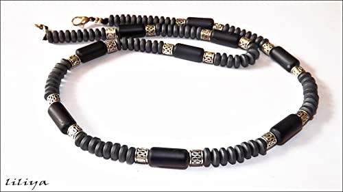 Mens Choker Necklace Onyx Necklace Mens Beaded Choker - Surfer Necklace - Men's Jewelry - Boys Necklace, Boys Choker #TOP5