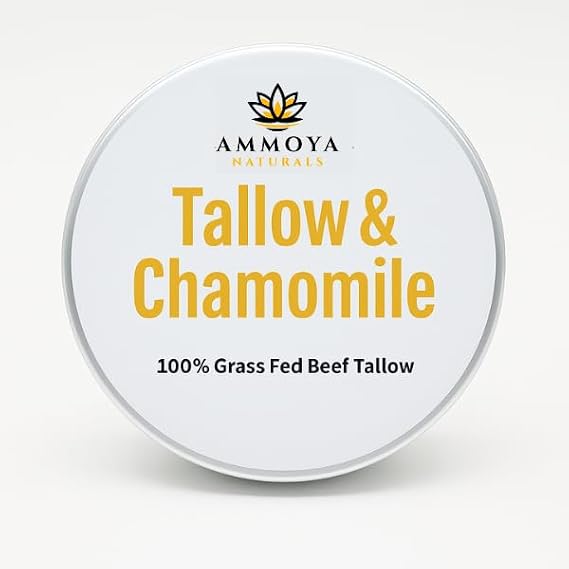 Grass-Fed Tallow Balm with Chamomile Gentle Natural Moisturizer for Face & Body, 2 oz