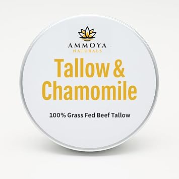 Grass-Fed Tallow Balm with Chamomile Gentle Natural Moisturizer for Face & Body, 2 oz