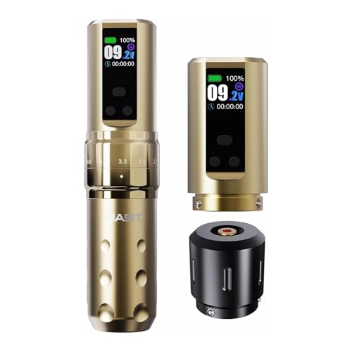 Mast Fold2 Pro Kabellose Tattoo Maschine Pen Rotary Tätowiermaschine Tattoo Gun 7 Strokes Length 2000mAh Batterie Powerful Motor by Mcore Smart Display Screen für Pro Artists Golden