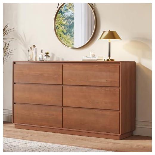 SUCSSRICH Solid Wood 6 Drawer Dresser