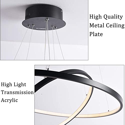 Lustre suspension LED moderne en aluminium brossé et diffuseur acrylique premium à télécommande