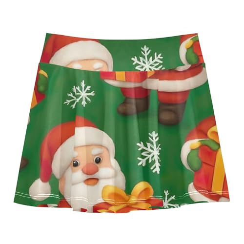 Joisal Print Athletic Shorts Girls Skorts Toddlers Tennis Skirts School Cute Cartoon Santas Christmas 4t