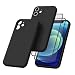 Vancle Case for iPhone 12mini Phone Case,with 2 HD Screen Protectors, Shockproof Bumper Liquid Silicone Case with Microfiber Lining (Black)