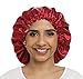 SAYMRE Adjustable Satiny Sleep Cap Hair Bonnet Double Layered Reversible for Women Protective Sleep Hairstyles