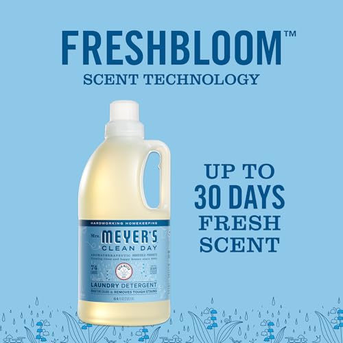 MRS. MEYER'S CLEAN DAY Liquid Laundry Detergent, Biodegradable Formula Infused with Essential Oils, Rain Water, 64 oz - Pack of 2 (128 Loads) - Image 6