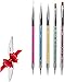 Pincel para arte de uñas Nail Art Arte Diseño Dotting Pen Cepillo uñas pinceles para decoración de uñas, Nail Art acrílico pintura UV GEL 3D Resplandecer Liner Nail Polish dibujo diseño cepillo
