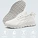 Men Tennis Running Shoes Walking Gym Slip On Workout Athletic Fashion Sneakers Lightweight Breathable Sport Jogging Casual Shoe White Size 8